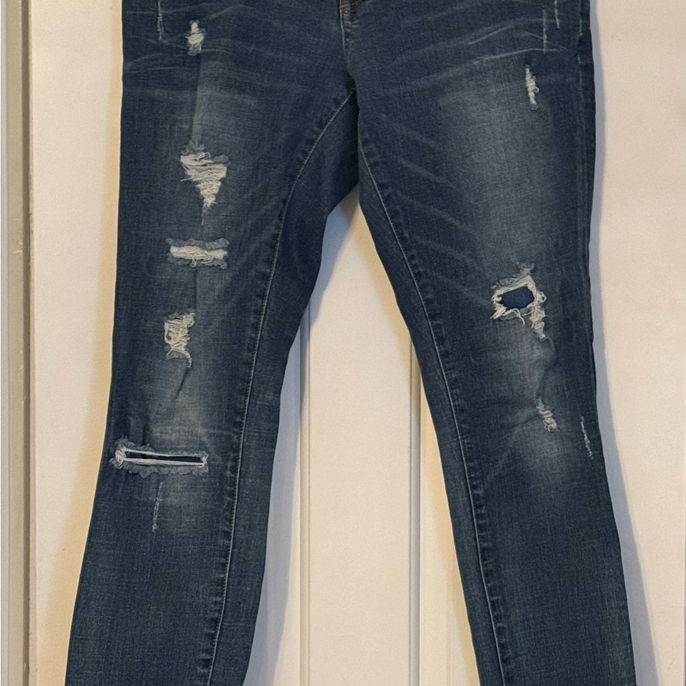 Aeropostale Dark Blue Distressed Skinny Jeans